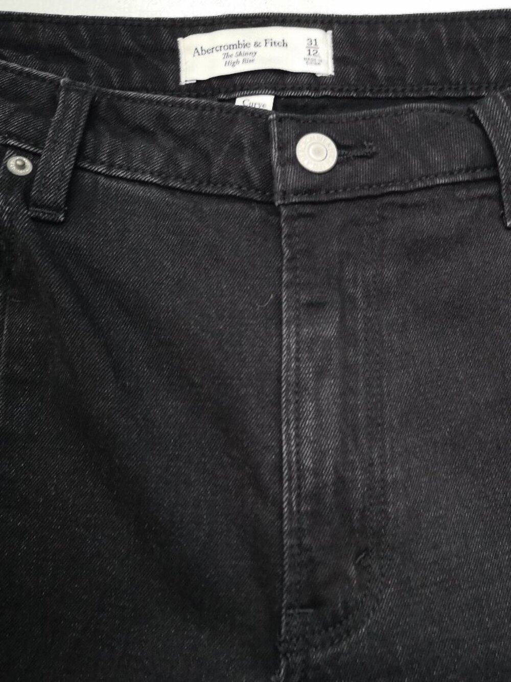 Abercrombie & Fitch Ladies Size 31/12 Black Skinny High Rise Curve Love Jeans - Picture 6 of 14